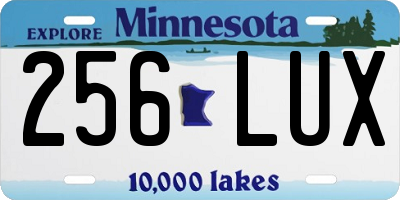 MN license plate 256LUX
