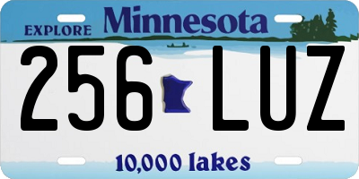MN license plate 256LUZ