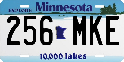 MN license plate 256MKE