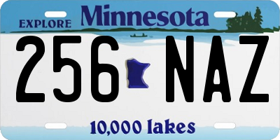 MN license plate 256NAZ