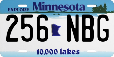 MN license plate 256NBG