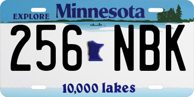 MN license plate 256NBK