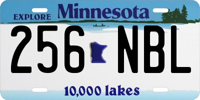 MN license plate 256NBL