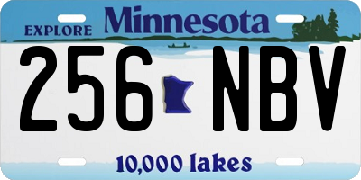 MN license plate 256NBV