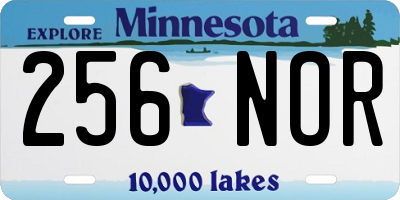 MN license plate 256NOR
