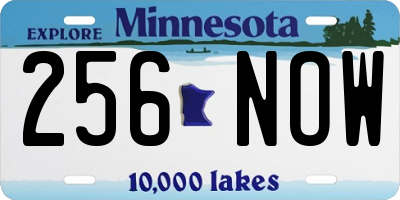 MN license plate 256NOW