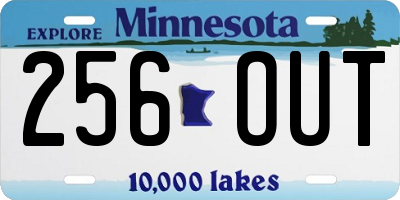 MN license plate 256OUT