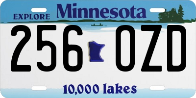 MN license plate 256OZD