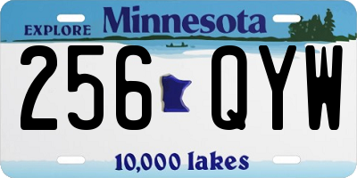 MN license plate 256QYW