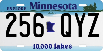 MN license plate 256QYZ
