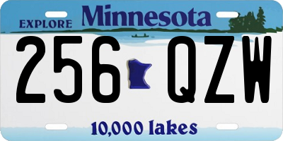 MN license plate 256QZW
