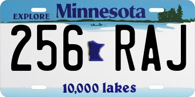 MN license plate 256RAJ