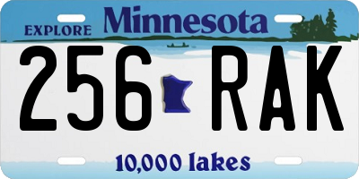 MN license plate 256RAK