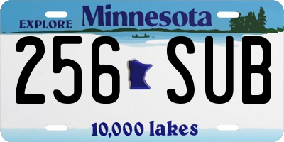 MN license plate 256SUB