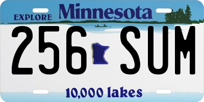 MN license plate 256SUM
