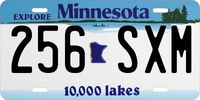 MN license plate 256SXM