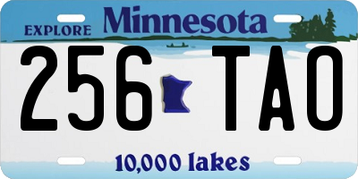 MN license plate 256TAO