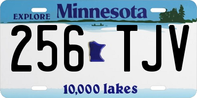 MN license plate 256TJV