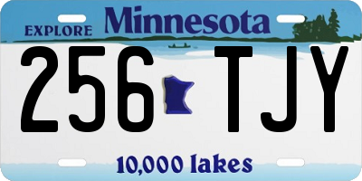 MN license plate 256TJY