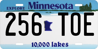 MN license plate 256TOE