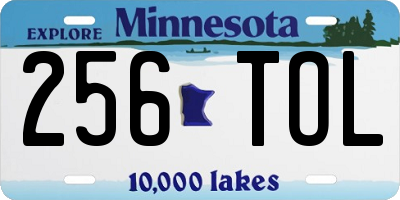 MN license plate 256TOL