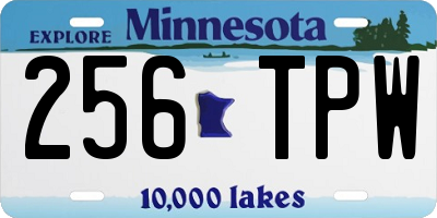 MN license plate 256TPW