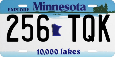 MN license plate 256TQK