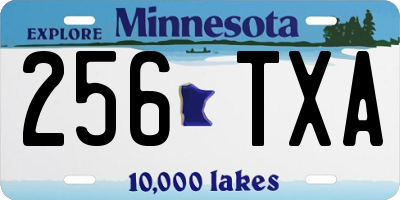 MN license plate 256TXA
