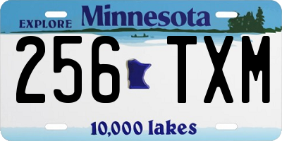 MN license plate 256TXM