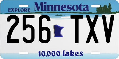 MN license plate 256TXV