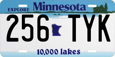 MN license plate 256TYK