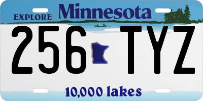 MN license plate 256TYZ