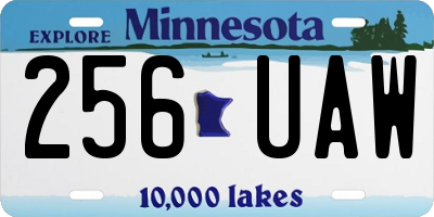 MN license plate 256UAW