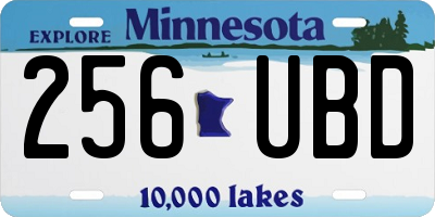 MN license plate 256UBD
