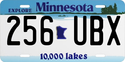 MN license plate 256UBX