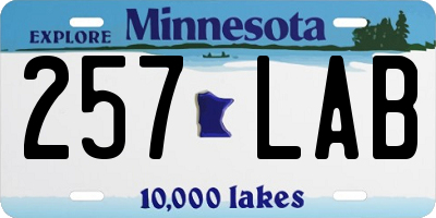 MN license plate 257LAB