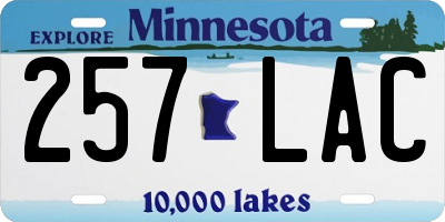 MN license plate 257LAC