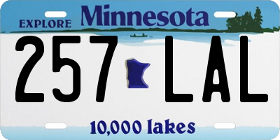 MN license plate 257LAL