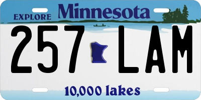 MN license plate 257LAM