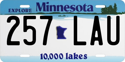 MN license plate 257LAU