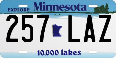 MN license plate 257LAZ