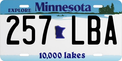 MN license plate 257LBA