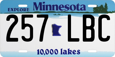 MN license plate 257LBC