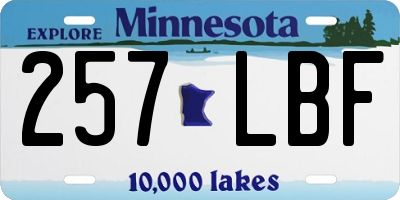 MN license plate 257LBF