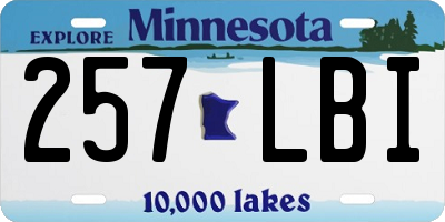 MN license plate 257LBI