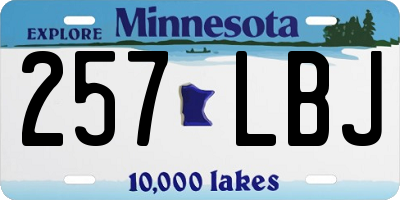 MN license plate 257LBJ