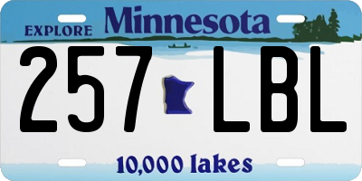 MN license plate 257LBL