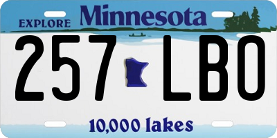 MN license plate 257LBO