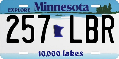 MN license plate 257LBR