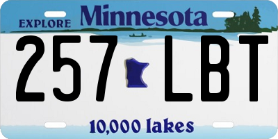 MN license plate 257LBT